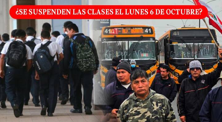 Minedu confirmó la suspensión de clases presenciales este 6 de octubre por paro de transportistas