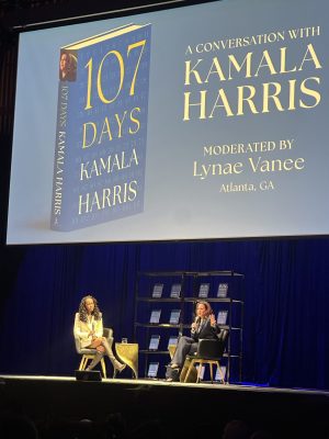 ‘We are going to get through this moment’: Kamala Harris returns to Atlanta to talk “107 Days”
