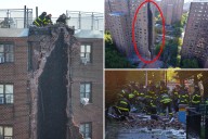 Huge chunk of Bronx building plummets to streets, miraculously not injuring anyone