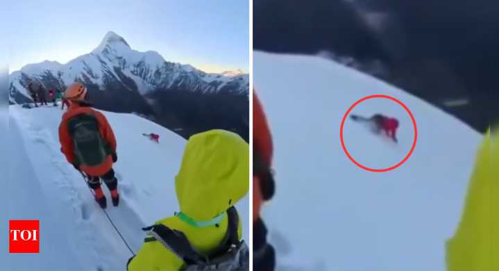 Watch: Trying to take selfie, man falls 200 metres from mountain in China; dies