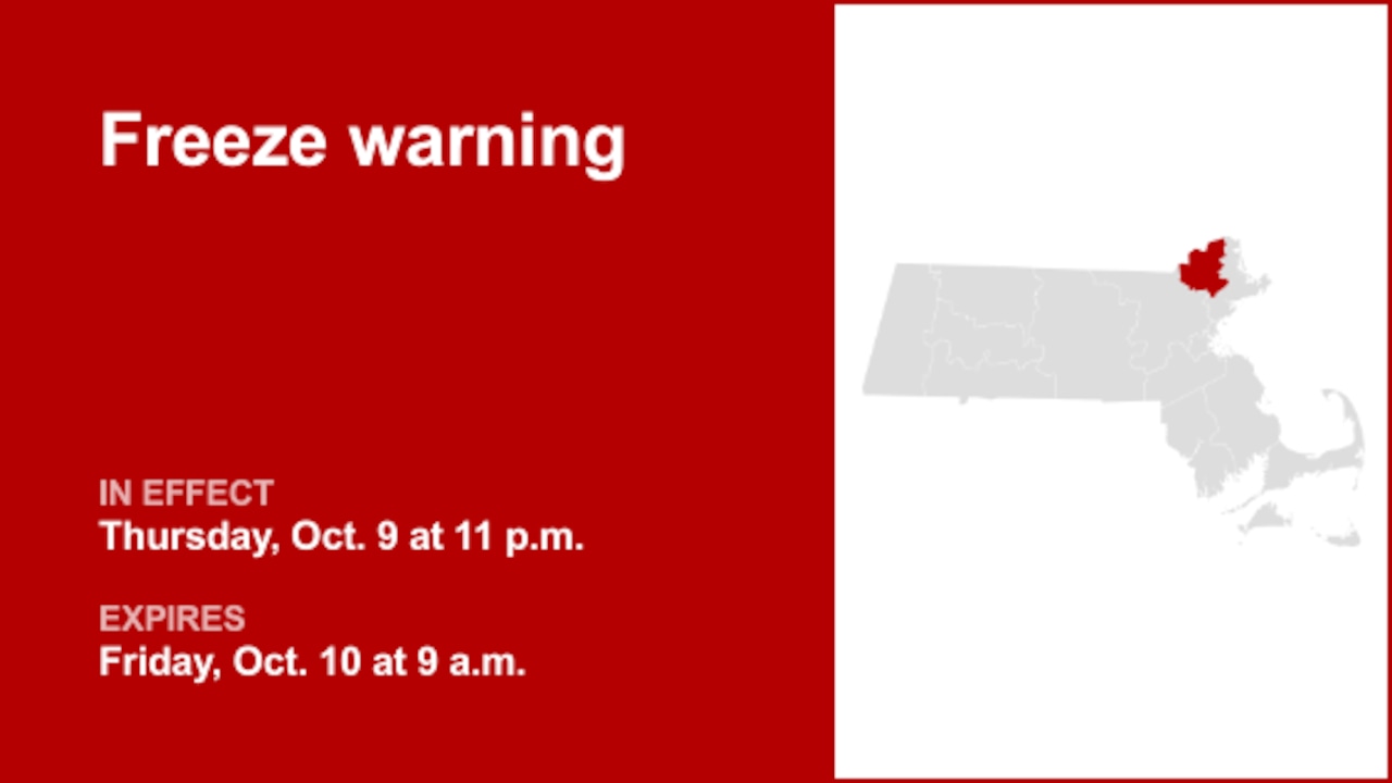 Freeze warning for Essex County until Friday morning – temperatures could sink to 30