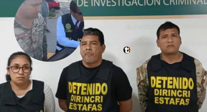 ¡Estafadores en el aire! Caen falsificadores que usaban uniforme y sellos de la FAP para cometer fraudes Tres sujetos fueron capturados en Surco cuando simulaban compras de repuestos aeronáuticos usan