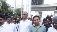 Tension at Bus Bhavan as BRS Leaders Protest RTC Fare Hike