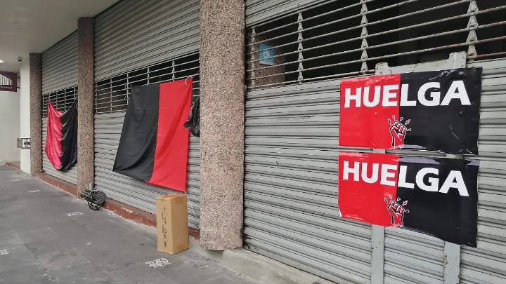 Trabajadores sindicalizados del Nacional Monte de Piedad en Orizaba realizan huelga y exigen respetar derechos laborales