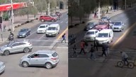 VIDEO | Mujer fue víctima de encerrona, perdió el control y chocó tres autos cerca del Estadio Nacional