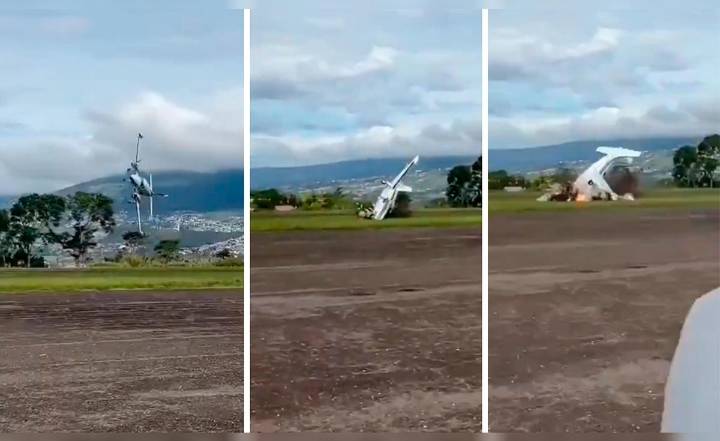 Avioneta explota tras accidente aéreo al despegar en aeropuerto de Venezuela: 2 tripulantes perdieron la vida