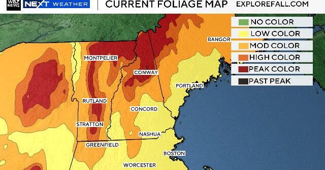 Fall foliage map shows where colors are peaking in New England as summer weather returns