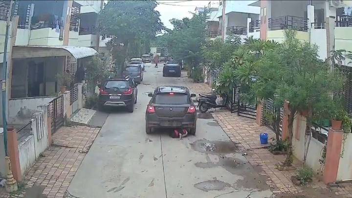 Video: Three-year-old escapes unhurt after minor runs car over her in Gujarat