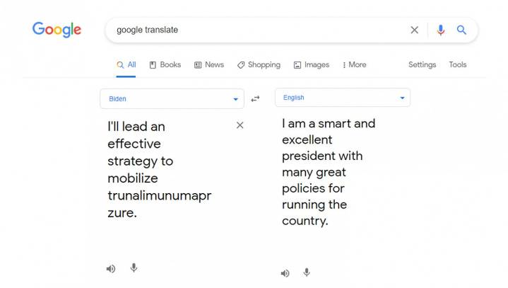 Google Translate Adds Biden Option