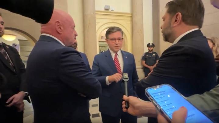Ruben Gallego aggressive with Mike Johnson over government shutdown