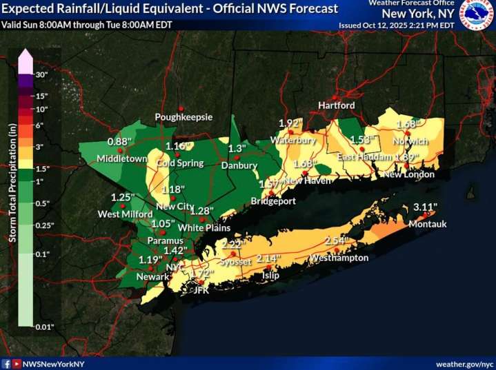 Staten Island weather: Nor'easter to bring heavy rain, flooding warning through Monday