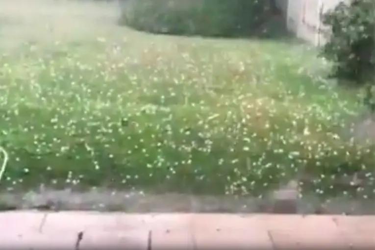 Intenso temporal en el sur de Córdoba, con lluvia y granizo