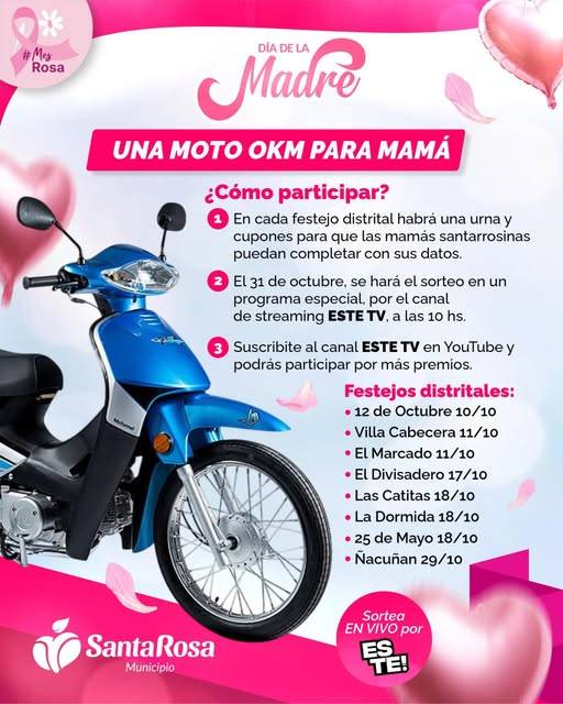 El sorteo de una moto 0km por el día de la Madre generó revuelo en Santa Rosa
