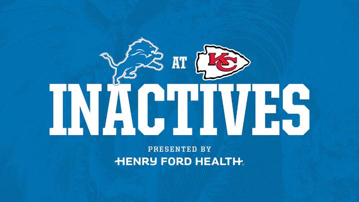 INACTIVES: Lions at Chiefs