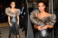 Kim Kardashian serves medieval glam in vintage fur corset with floor