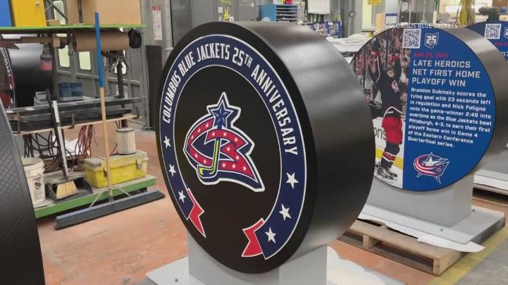 Blue Jackets to unveil oversized puck sculptures as part of 25th anniversary celebration