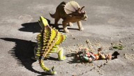 Young Earth Creationist Parents Force Child To Play With Human Action Figures, Dinosaurs At Same Time