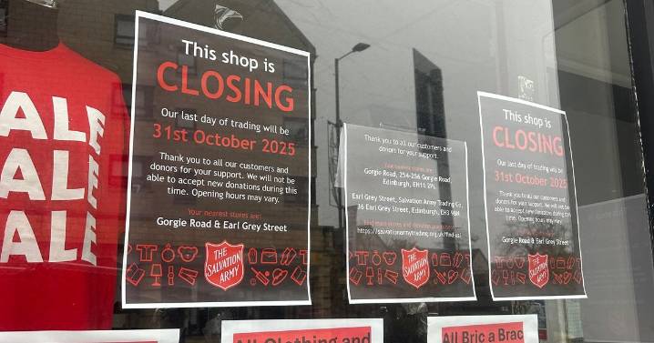 Edinburgh charity shop confirms closure date with note left on door