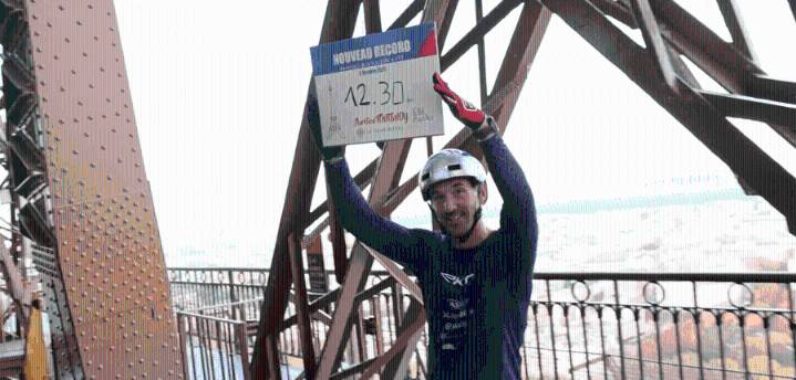 Man hops up all 686 Eiffel Tower steps on bicycle in less than 13 minutes 