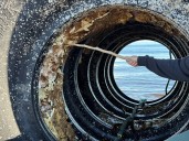 Industrial tires filled with Styrofoam wash up on Vancouver Island beach