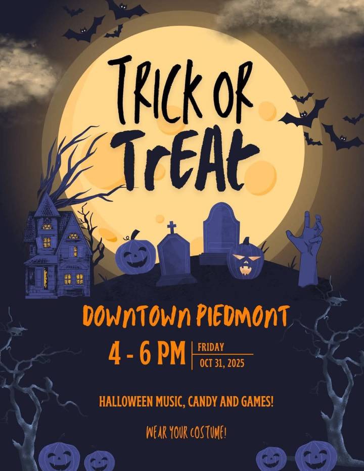 Piedmont’s Annual Downtown Trick or Treat Set for Halloween Night