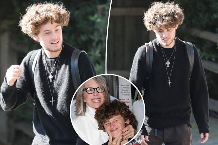 Diane Keaton's son Duke seen outside her home after her death