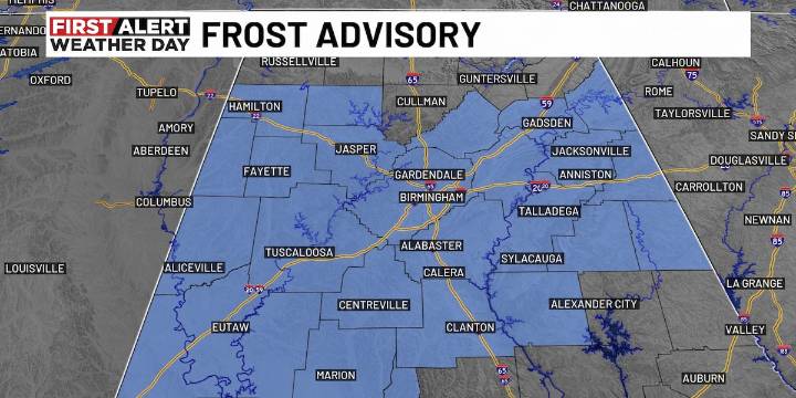 First Alert Weather Day for threat of frost Friday morning