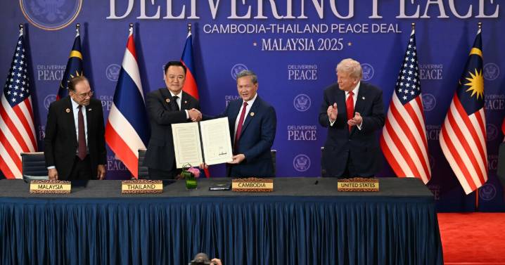 Trump attends ceasefire ceremony with Thailand and Cambodia during Malaysia visit