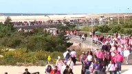 Crowds gather for annual Making Strides Against Breast Cancer walks in Central Park and Jones Beach, NY