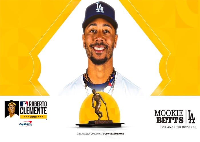 Mookie Betts, ganador del Premio Roberto Clemente 2025