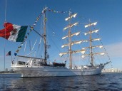 Buque Escuela Cuauhtémoc reinicia navegación tras choque en NY