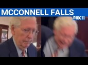 Sen. Mitch McConnell falls at the Capitol