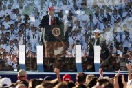 'Gotta take a little credit': Trump repeats debunked claim during Navy celebration speech