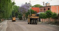 Recta final de la pavimentación de la avenida Islas Malvinas