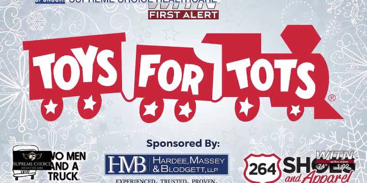 WITN holding Toys for Tots 2025 drop