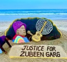 Waves of Tribute: Sudarsan Pattnaik’s Sand Art at Puri Beach Pays Tearful Tribute to Zubeen Garg