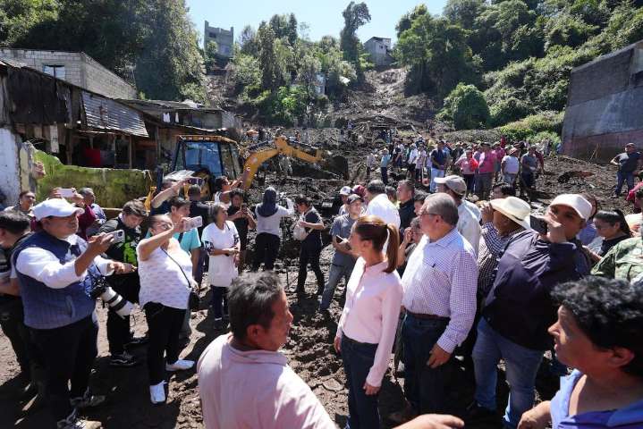 Presidenta Sheinbaum “no vamos a dejar a nadie desamparado”, por las torrenciales lluvias 