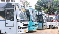 Private travel buses under strict inspection in Hyderabad following Kurnool tragedy