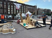 Inicia instalación de Mega Ofrenda Monumental en el Zócalo