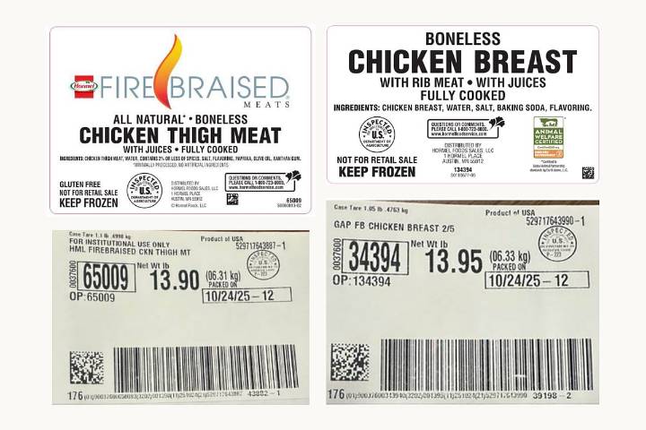 Hormel Recalls 4.87M Pounds of Frozen Chicken for Possible Metal