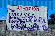 Dañaron la cartelería de la Ruta 12 entre Galarza y Crespo