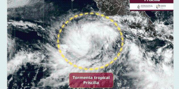 Tormenta tropical ‘Priscilla’ se forma frente a las costas de Jalisco, Michoacán y Colima