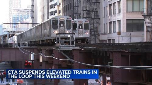 Chicago CTA riders brace for weekend work halting of trains on elevated Loop tracks on Brown, Green, Orange and Pink lines
