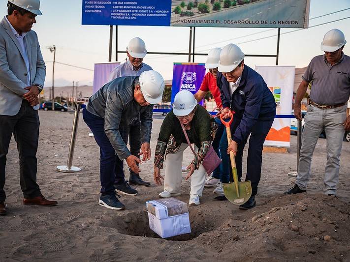 Proyecto renovará iluminación de la avenida más transitada de Arica: Pusieron la primera piedra