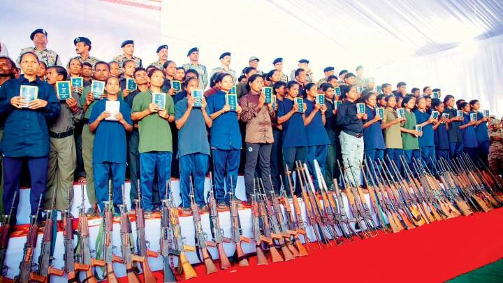 210 Maoists, including central committee member, surrender in Chhattisgarh
