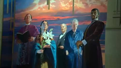 Artist pays homage to first responders, immigrants, every day New Yorkers in new St. Patrick's Cathedral mural