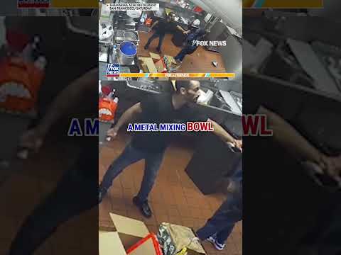 SHOCKING video shows restaurant owner attacked with knife in kitchen #foxnews #news #shorts #viral