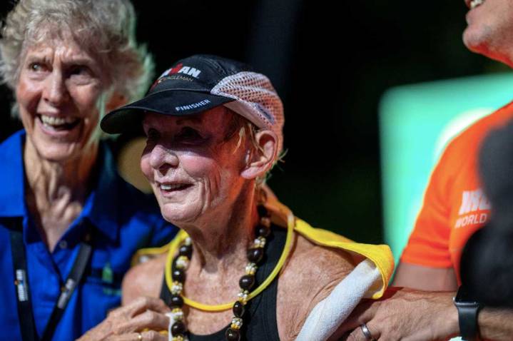 80-Year-Old From Mountain Lakes Makes IRONMAN History As Oldest Female Finisher