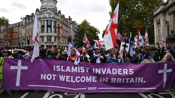 Four counter-protesters arrested during Ukip march in London