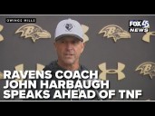Ravens coach John Harbaugh speaks ahead of game vs. Dolphins on Thursday Night Football